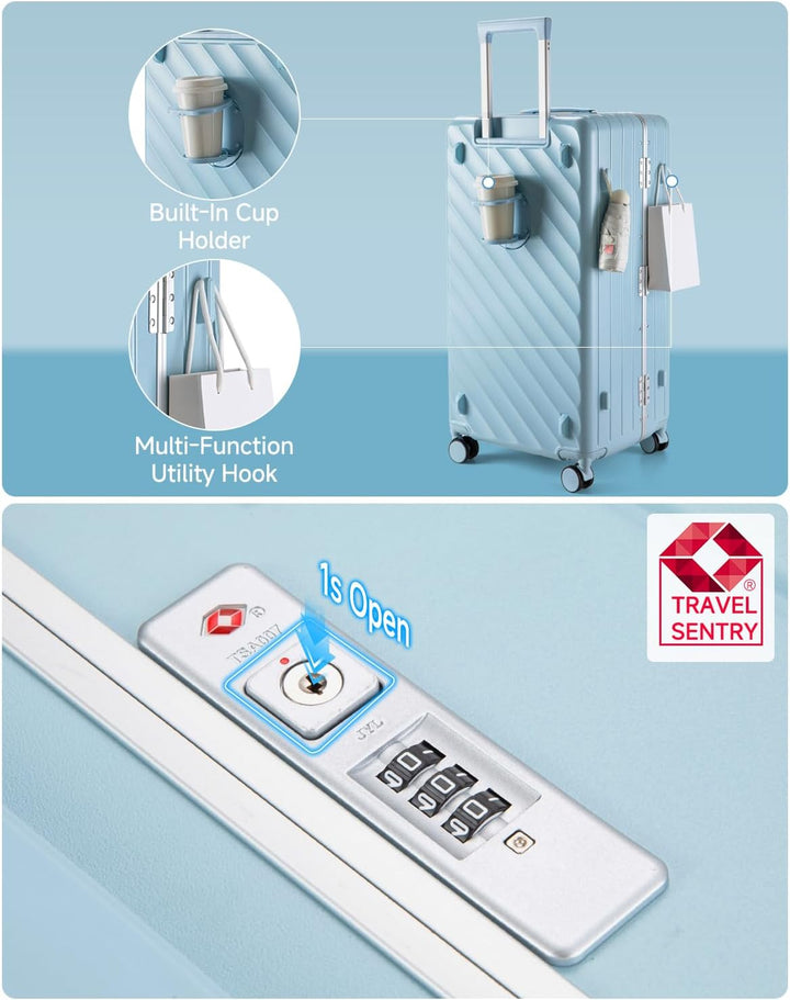 Sea choice Kofferset 2 Teilig Hartschale Trolley Handgepäck mit Laptopfach und Grosse Kapazität 30in