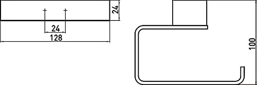 emco LOFT Papierhalter ohne Deckel, eleganter Toilettenpapierhalter zum Schrauben aus Aluminium, hoc