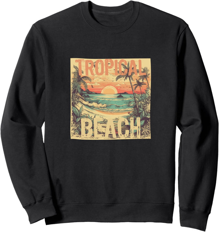 Tropischer Strandsurfurlaub Sommer Palmen Meer Sonne Sweatshirt