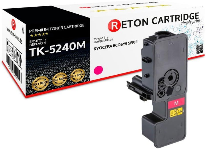 5 Original Reton Toner | 50% höhere Druckleistung | kompatibel zu Kyocera TK-5240 für Kyocera ECOSYS