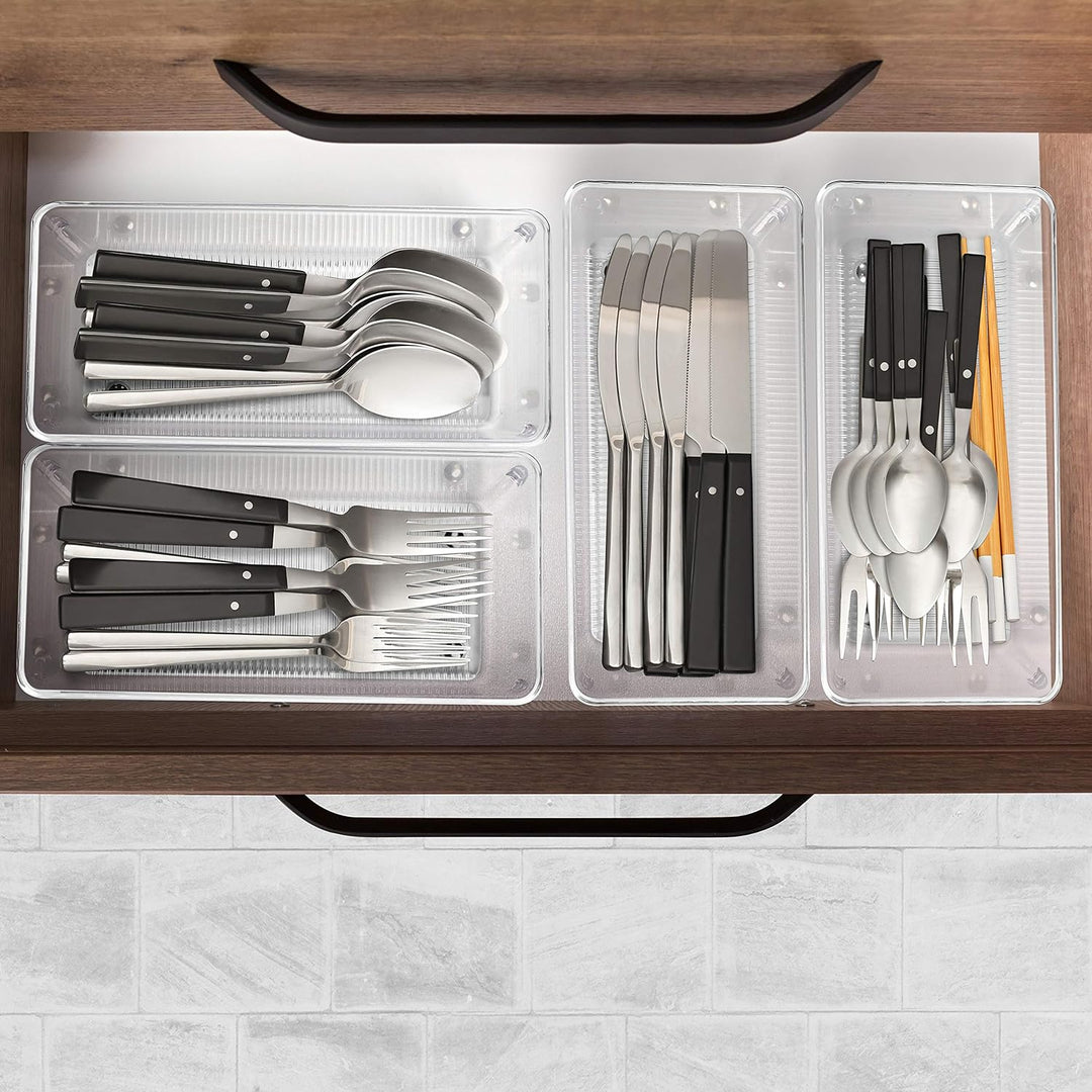 Kurtzy Kühlschrank Organizer Box Set für Küche, Schränke (8Stk) Plastik Organizer 20cm Lang, Ordnung