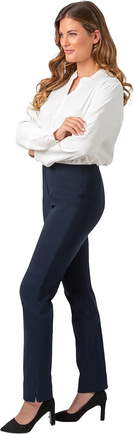 Gio Milano, Gio-Gabi, super Stretch Hose mit geradem Bein ohne Verschluss, Marine