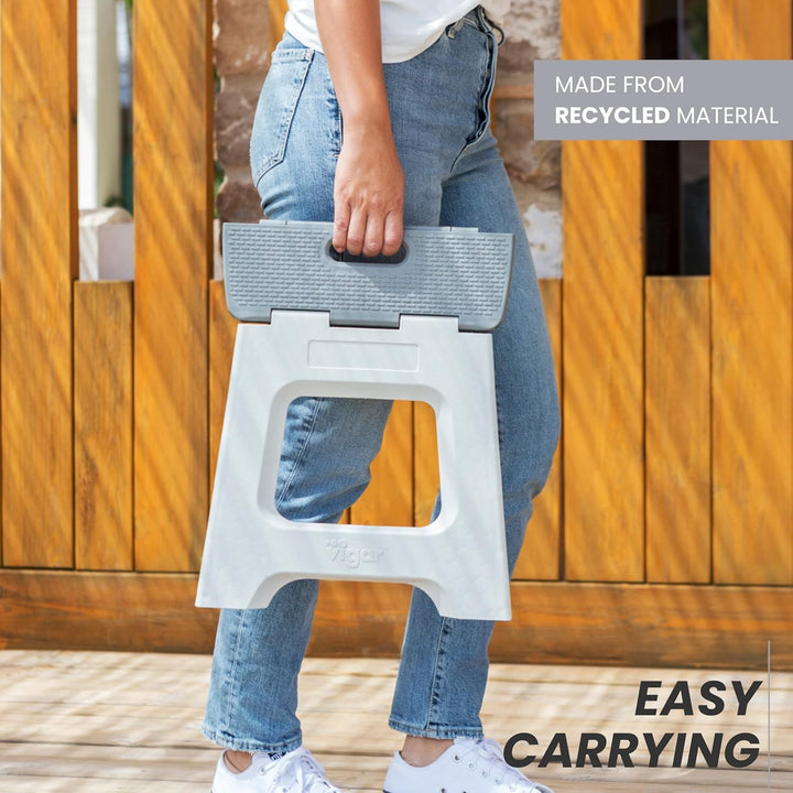 VIGAR - Zusammenklappbarer Hocker - Modell Compact Zeroline - 32 cm Höhe - 80% recycelter Kunststoff