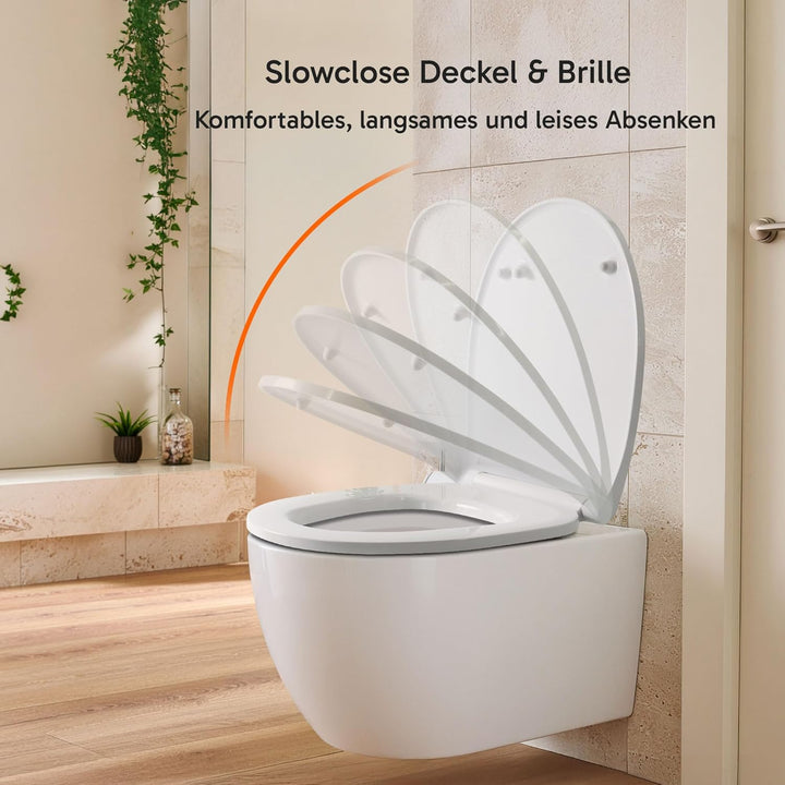 Hochkönig WC-Sitz Weiss – Premium Duroplast mit Softclose & Edelstahl Scharnier – Antibakteriell, ab