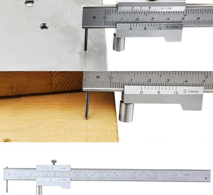 Heayzoki Parallel Crossed Caliper 0-200mm,Stainless Steel Vernier Calipers,Marking Gauge,Parallel Cr