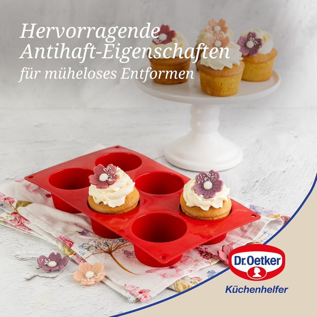 Dr. 1251 Oetker Muffinform aus Silikon 6er Cups Flexxibel, Silikonform für Muffins, Form aus hochwer