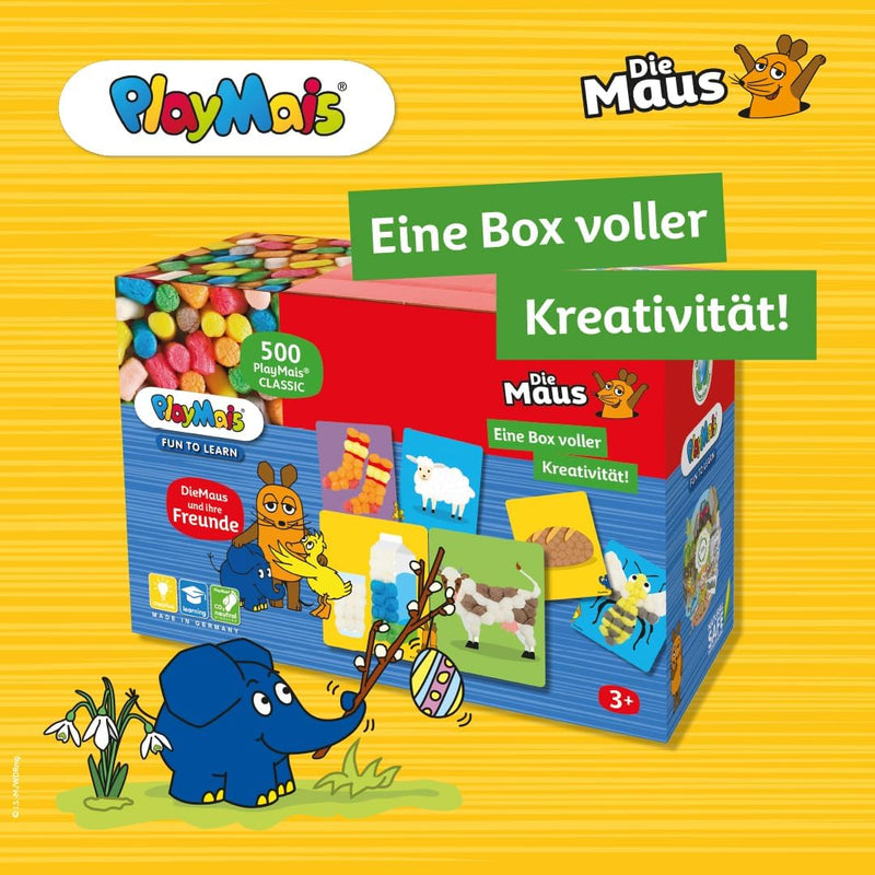 PlayMais Fun to Learn - DieMaus - Bastel-Set für Kinder ab 3 Jahren | Über 2000 Stück zum Basteln |