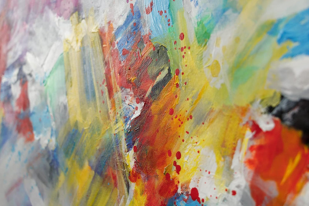YS-Art Abstrakt Design Acryl Gemälde auf Leinwand buntes Leben handgemalt Wandbilder Wohnzimmer mode