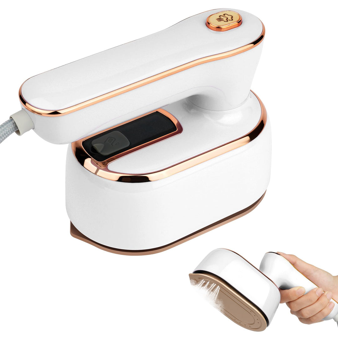 AUAUY Dampfbügeleisen Mini, 1000 W Faltbares Tragbares Reisebügeleisen, Handbügelmaschine mit 100 ml