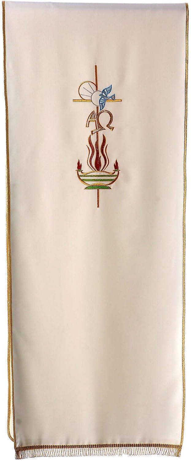 Pultbehang Kreuz Alpha und Omega aus Polyester, Violett, Violett