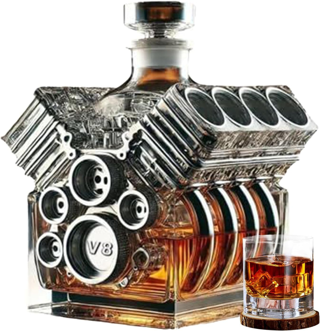 Weindekanter V8 Motor Whisky Karaffe Spirituosenentzanker V8 Motoren Whisky Flasche Auto Motor Whisk