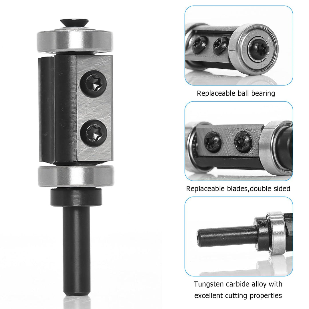 Bündigfräser Kugellager Oben, Bündigfräser Oberfräser 8mm Schaft, Holzbearbeitung Fräser mit 2-Seiti