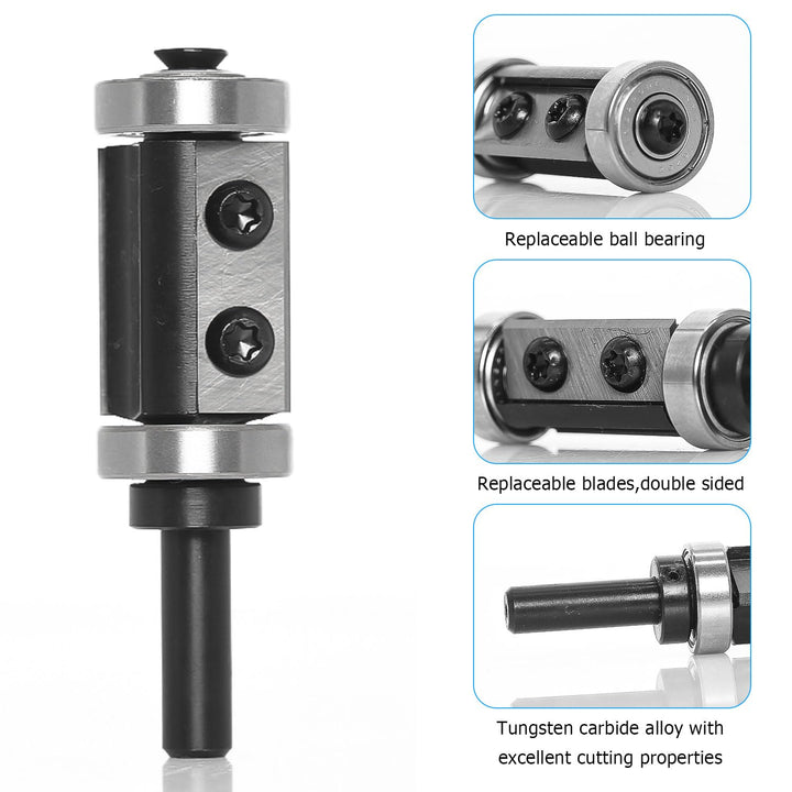 Bündigfräser Kugellager Oben, Bündigfräser Oberfräser 8mm Schaft, Holzbearbeitung Fräser mit 2-Seiti