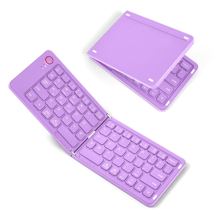 Faltbare Tastatur Klappbar, Wiederaufladbare kabellose Mini-Tastatur für iOS, Android, Windows, QWER