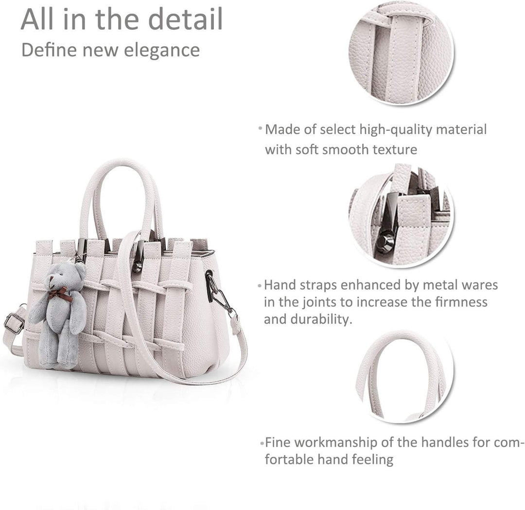 Neue Mädchen/Frauen süsse Mode-Handtasche Messenger Bag Umhängetasche Schulter-Geldbeutel Tote Weiss