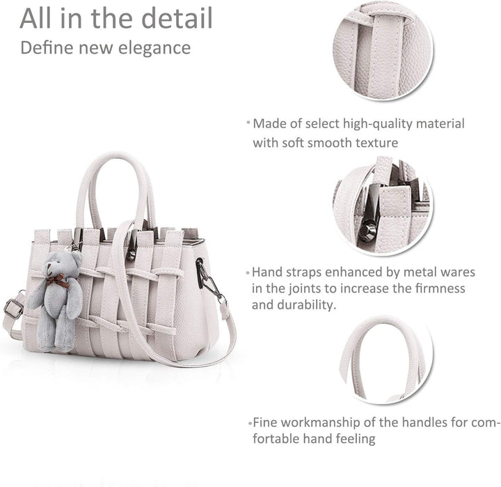 Neue Mädchen/Frauen süsse Mode-Handtasche Messenger Bag Umhängetasche Schulter-Geldbeutel Tote Weiss