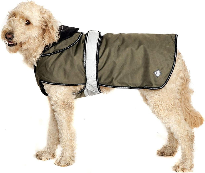Danish Design 2-in-1 Light Reflective Dog Coat, 45 cm, grün khaki 45 cm, khaki 45 cm