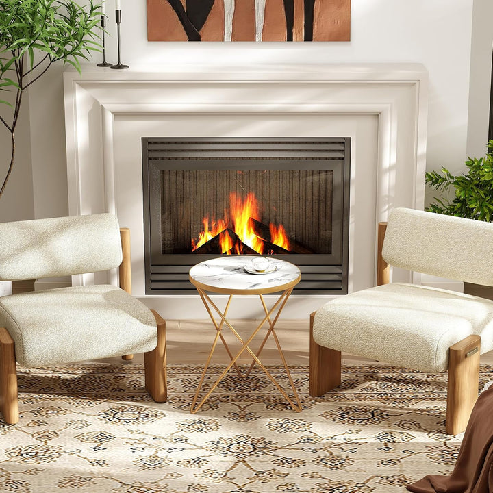 HOLTICO Couchtisch, Beistelltisch rund, Wohnzimmertisch, Kleiner Tisch, Sofatisch für Wohnzimmer, We