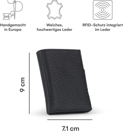 DONBOLSO Wallet NextGen Leder I Slim ohne Münzfach I Geldbeutel mit RFID Schutz I Kartenetui bis 11