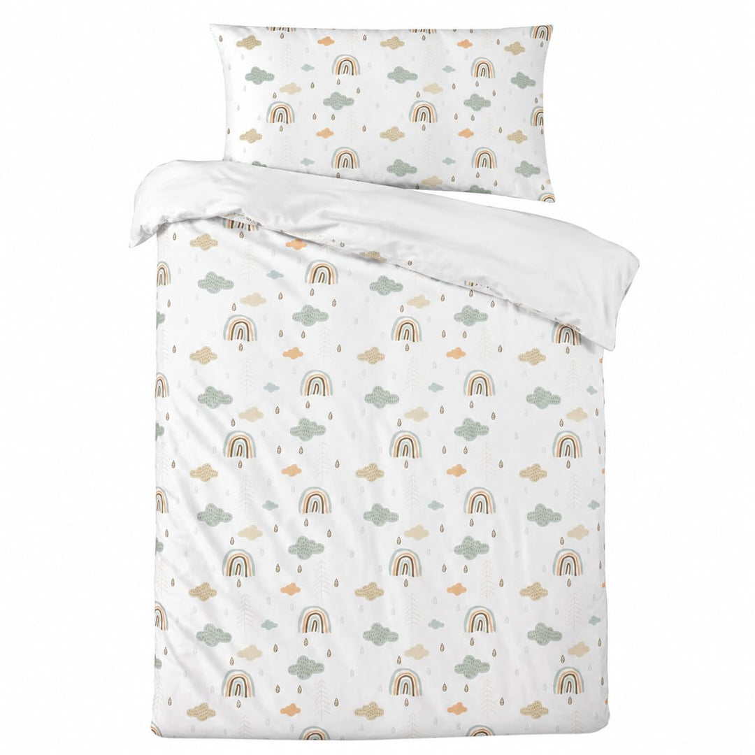 Wendbare Babybettwäsche-Sets (60 x 120 cm), 100 % Baumwolle, bestehend aus Bettbezug und Kissenbezug