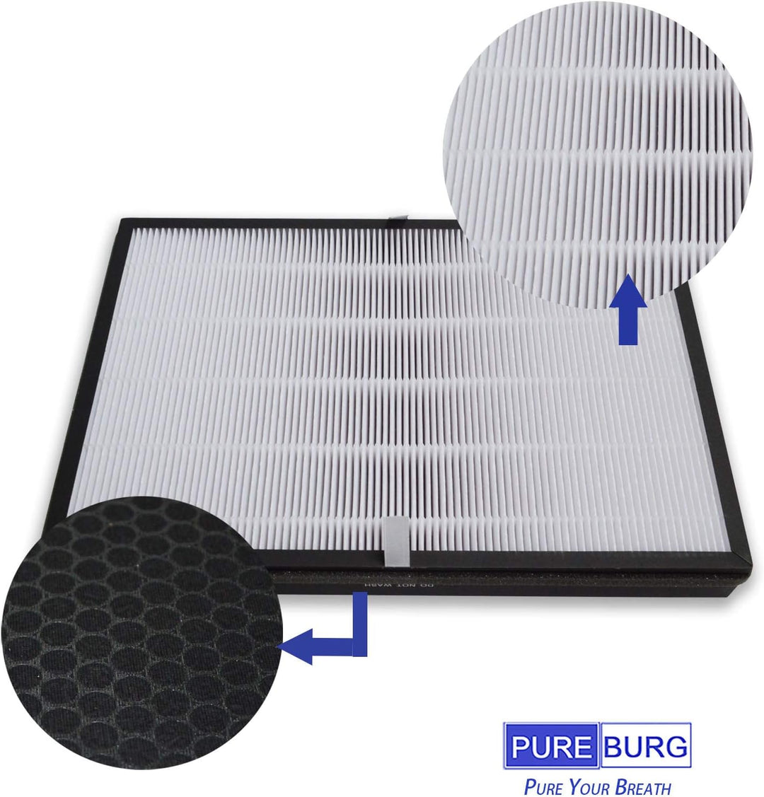 PUREBURG Ersatzfilter kompatibel mit HERILIOS HS-AP003 und Taotronics TT-AP003 Luftreiniger, 2er-Pac
