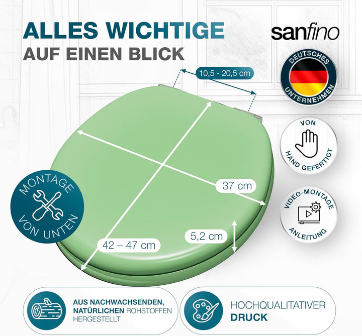Premium WC Sitz mit Absenkautomatik – hochwertige Toilettendeckel aus Holz, viele bunte Motive, hohe