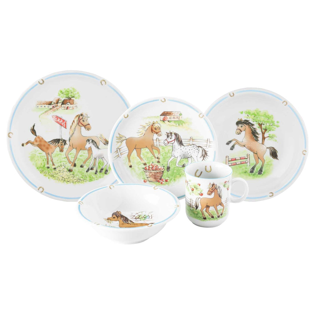 Seltmann Weiden Compact Kindergeschirrset 5-teilig, Teller-Set Schale und Becher für Kinder, Kinders