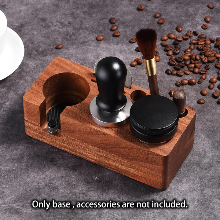 LingTing Stacja tamperowa aus Walnussholz für Filter, Espresso Tampierstation 58MM aus Massiv Nussb