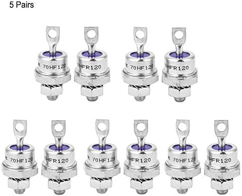 5 Paare 70HFR120 70HF120 Gleichrichterdiode 70A 1200V Spiralgleichrichterdiode zum Laden der Batteri