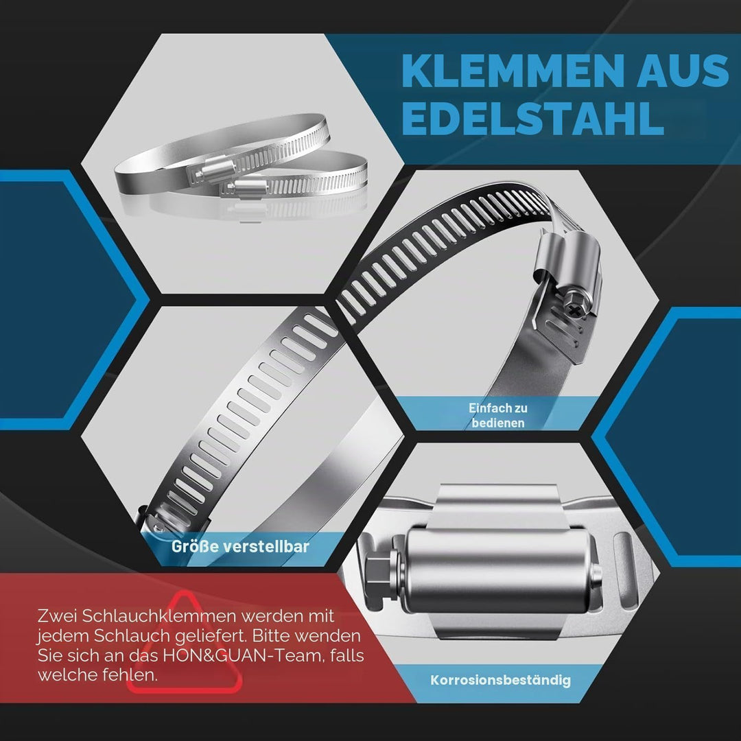 Hon&amp;Guan ø75mm Lüftungsschlauch Schallgedämmter Wärmeisolierung Alu Flexrohr Lüftungsschlauch für Kl