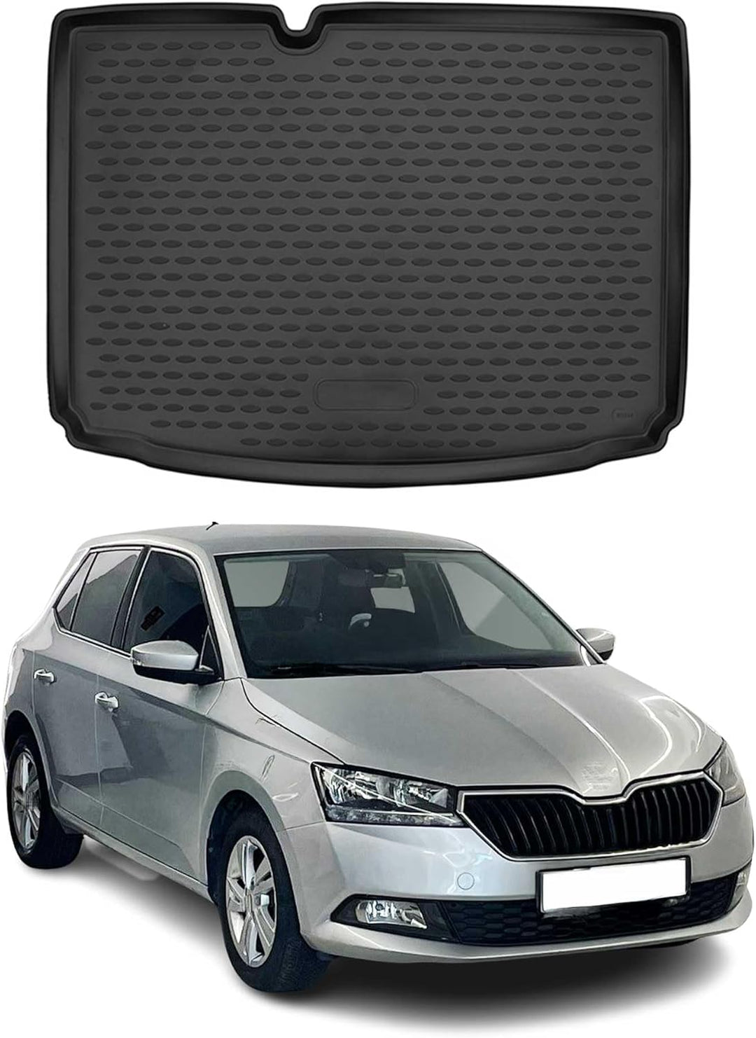 OMAC Kofferraummatte Kofferraumwanne kompatibel mit Skoda Fabia 2019-2021 Gummi TPE Schwarz Kofferra
