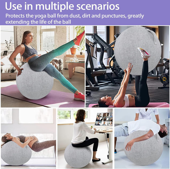 ZOSONET Sitzball Abdeckung,55cm 65cm 75cm Gymnastikball Bezug für Sitzball Fitnessball,Faltbar Sitzb
