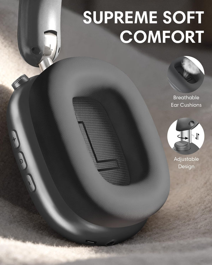 Wentronic Y02 Aktive Noise Cancelling Kopfhörer,60 Std.5 EQ-Musikmodi,Hi-Res-Audio,Tiefe Bässe,faltb