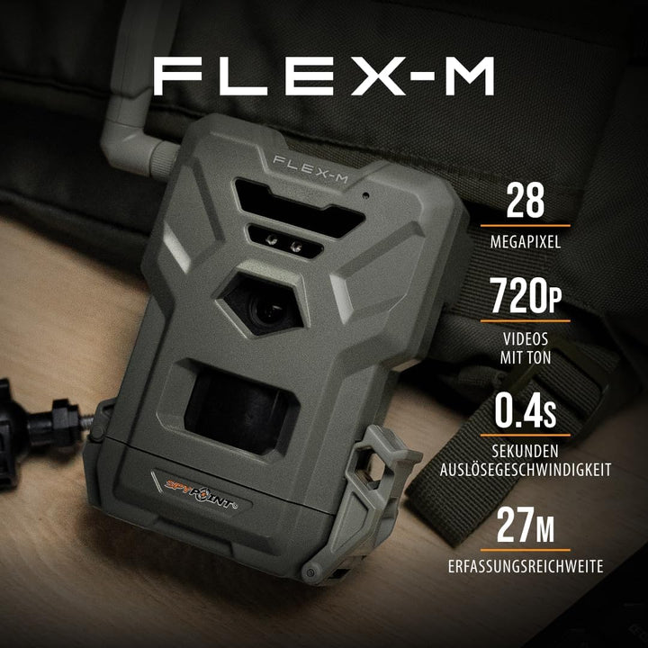 Spypoint Flex-M Twin-Pack - Wildkameras mit Foto- & Videoübertragung, 28 Megapixel, Wildtierkamera m