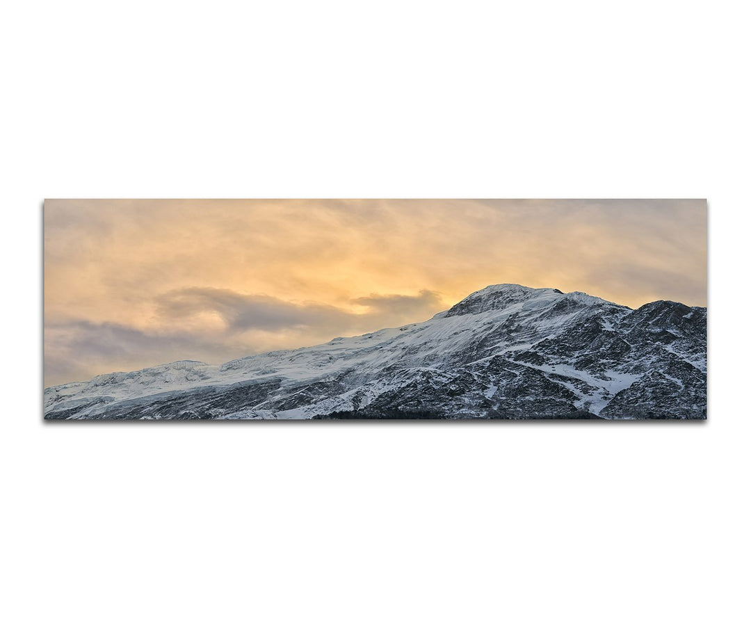 Paul Sinus Art Panoramabild auf Leinwand und Keilrahmen 150x50cm Himalaya Gebirge Schnee Wolken Nebe