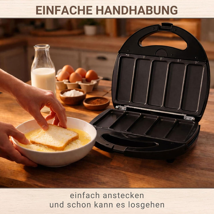 Syntrox Germany French Toast Maker Arme Ritter Chefmaker SM-1300W French Toast mit herausnehmbaren B