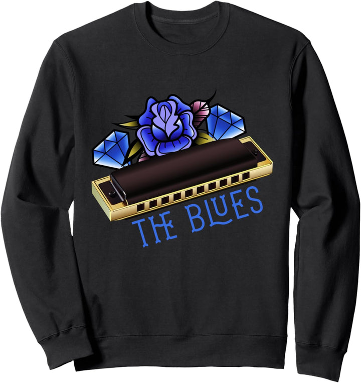 The Blues Musik Harmonika Musiker Mundharmonikaspieler Sweatshirt