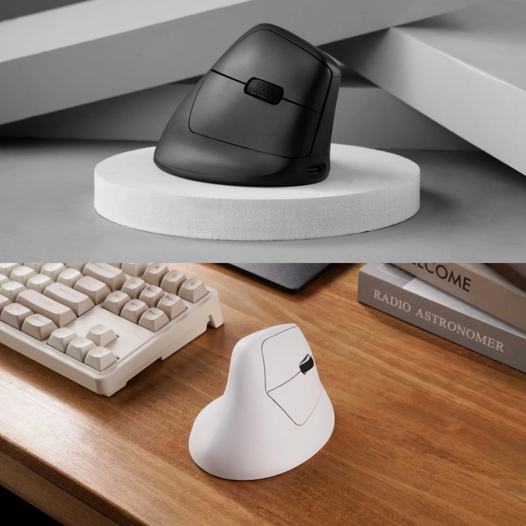 Keychron M5 Kabellose Vertikalmaus (47°) – 8K Polling Rate, PAW3950-Sensor 30.000 DPI, 3-Fach Konnek