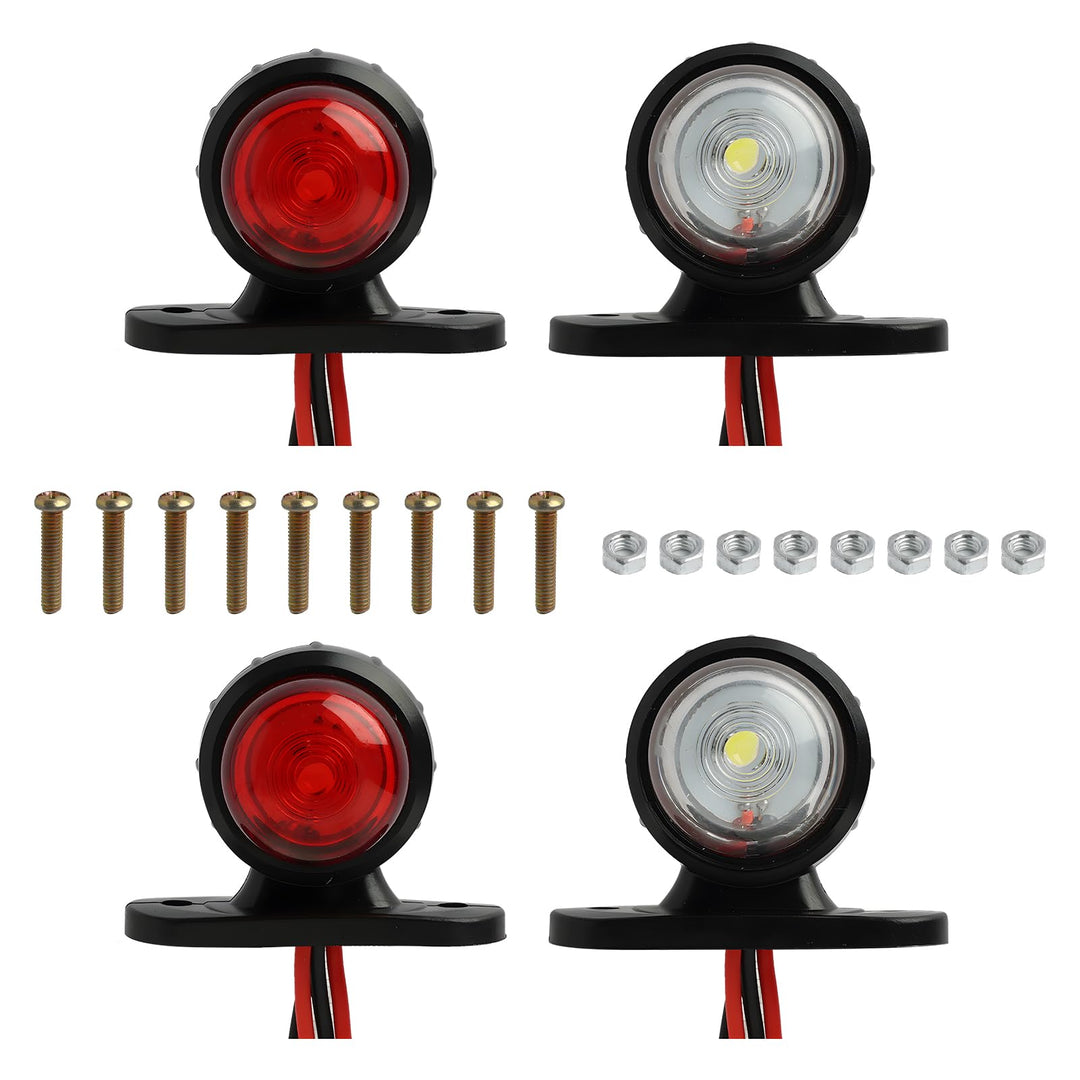 LED Seitenmarkierungsleuchten, Set mit 4 Seitenmarkierungsleuchten, rot, weiss, 12 V, 24 V, grosse L
