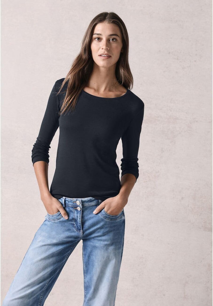 Cecil Damen Shirt mit Rundhals M Universal Blue, M Universal Blue