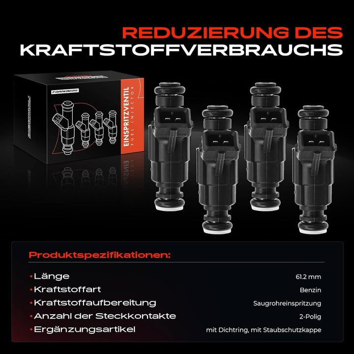 Frankberg 4x Einspritzventil Einspritzdüse Injektor Kompatibel mit Saxo 1996-2004 Xsara 1997-2000 20