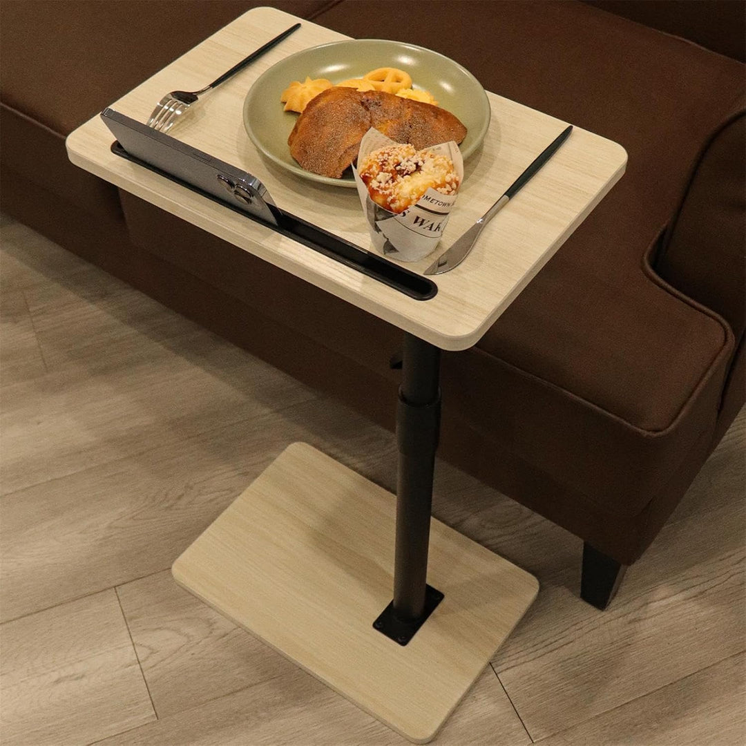 Couch Beistelltisch - 360° schwenkbarer höhenverstellbar Couchtisch/Holz Sofatisch,Sofa Armlehne Tab