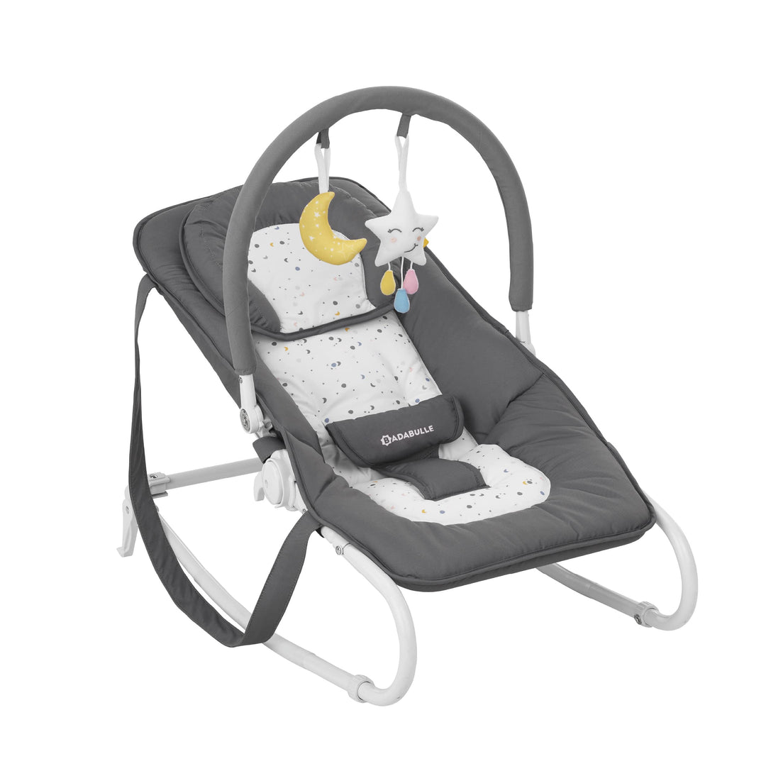 Badabulle Easy Moonlight Babywippe, mit integrierter Kopfstütze, 5-fach verstellbarer Rückenlehne, a