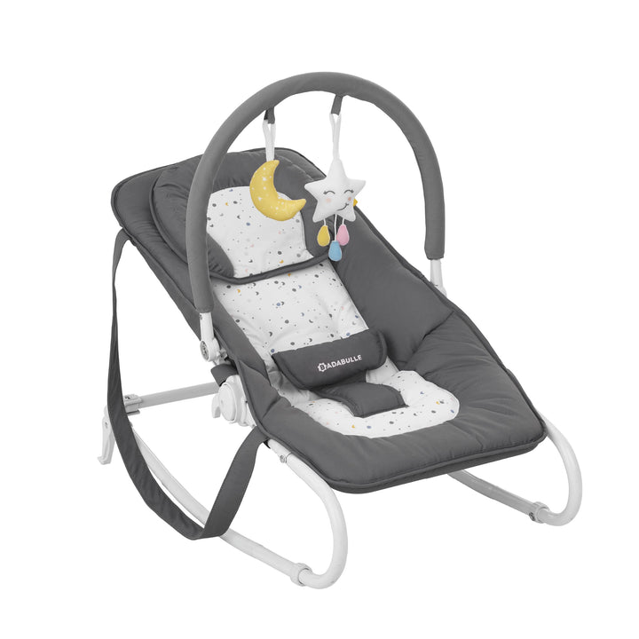 Badabulle Easy Moonlight Babywippe, mit integrierter Kopfstütze, 5-fach verstellbarer Rückenlehne, a