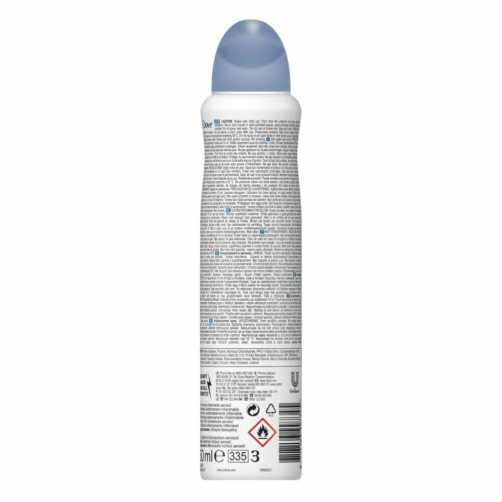 Dove Original Deodorant Spray Körper 6 Flaschen 250 ml