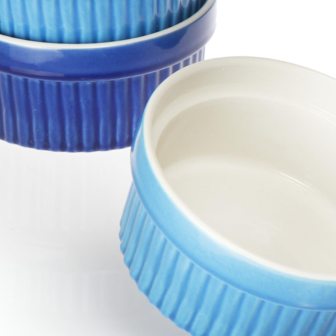 COM-FOUR® 12x Soufflé Förmchen - Creme Brulee Schälchen aus Keramik - Ofenfeste Förmchen - Dessertsc