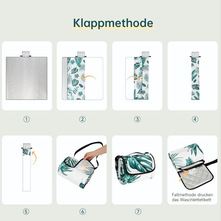 HAUSPROFI Picknickdecke 200x200, wasserdicht & isoliert - XXL Outdoor Decke für Picknick, Strand, Ca