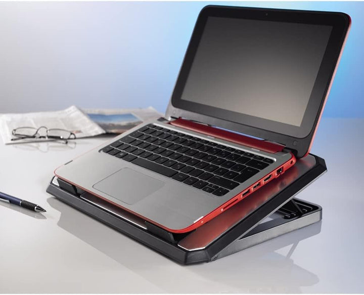 Hama Laptop Kühler für Laptops bis 15,6“ (extraleiser Notebook Kühler, 2 Lüfter, Kühlpad und Laptop
