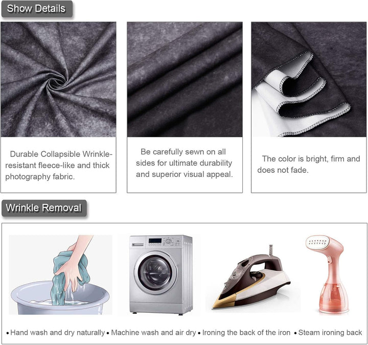 econious Fotohintergrund, 1,5 x 2,2 m Abstraktes DunkelGrau Foto Hintergrund, Professioneller Fotogr