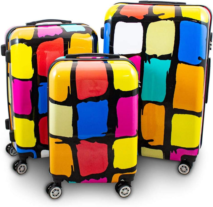 BERWIN® Design Koffer Reisekoffer Trolley Hartschalenkoffer Polycarbonat mit 4 Rollen als Set und Ei